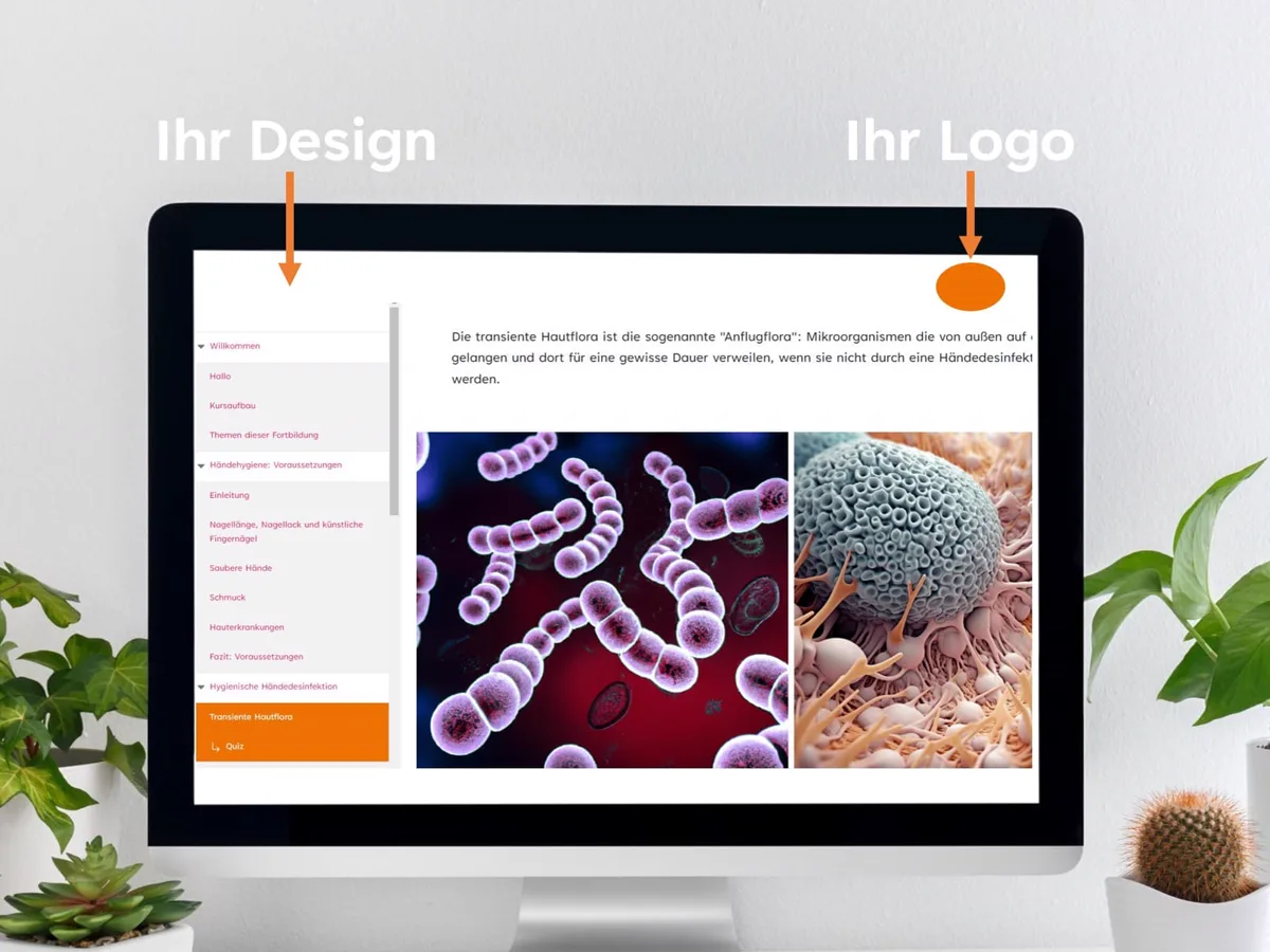 E-Learning erstellen lassen – Online-Kurs in Ihrem Corporate Design mit Ihrem Logo